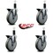 Service Caster 6'' Gray Poly Swivel 1-1/4'' Expanding Stem Caster Set with Brake, 4PK SCC-EX20S614-PPUB-PLB-114-4 - alternate 2